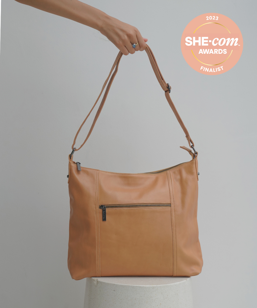 Almond Bare Leather Barcelona Bag