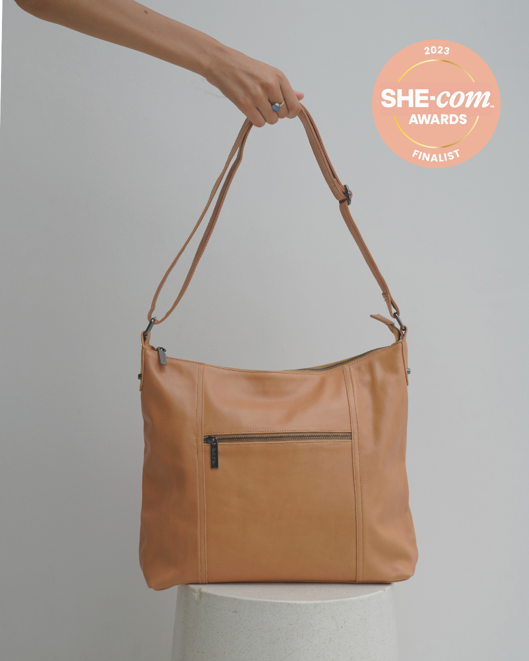 Almond Bare Leather Barcelona Bag