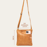 Almond Bare Leather Betty Bag showing features