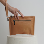 Almond Bare Leather Coco Clutch