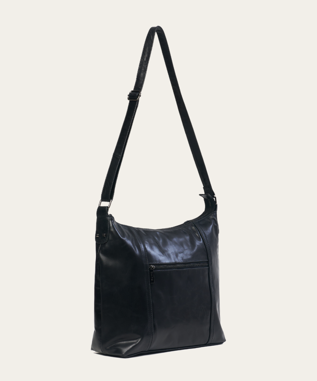 Black Bare Leather Barcelona Bag