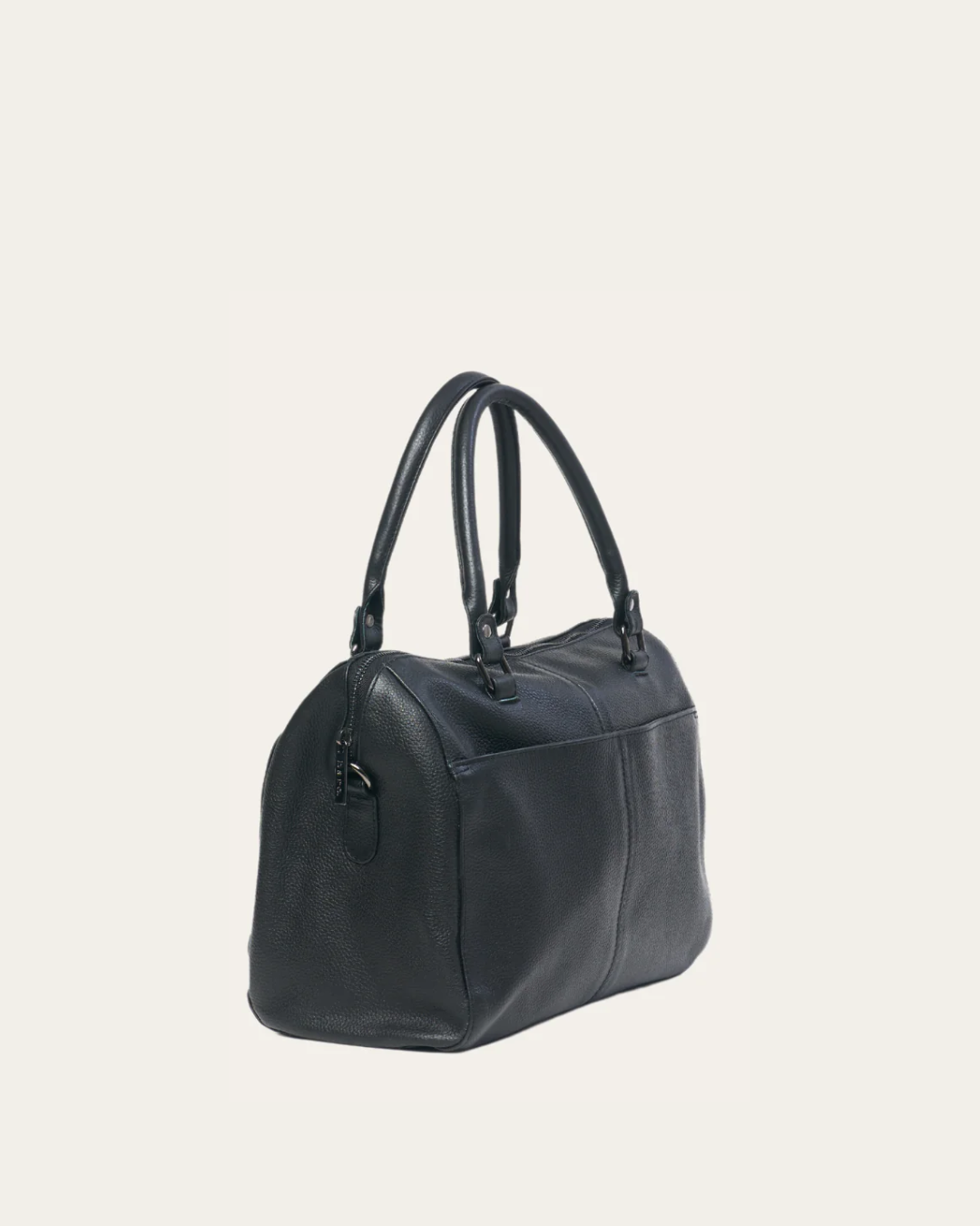 Black Bare Leather Brooklyn Bag