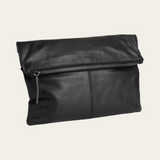 Black Foldover Clutch - BARE Leather