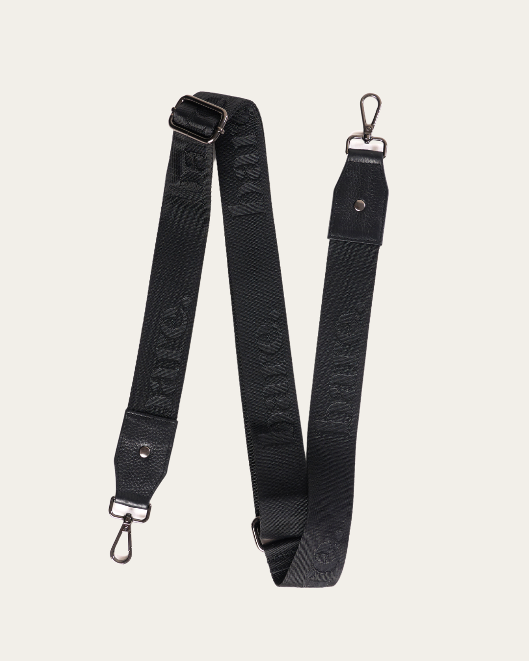 Black Bare Leather Nylon Strap