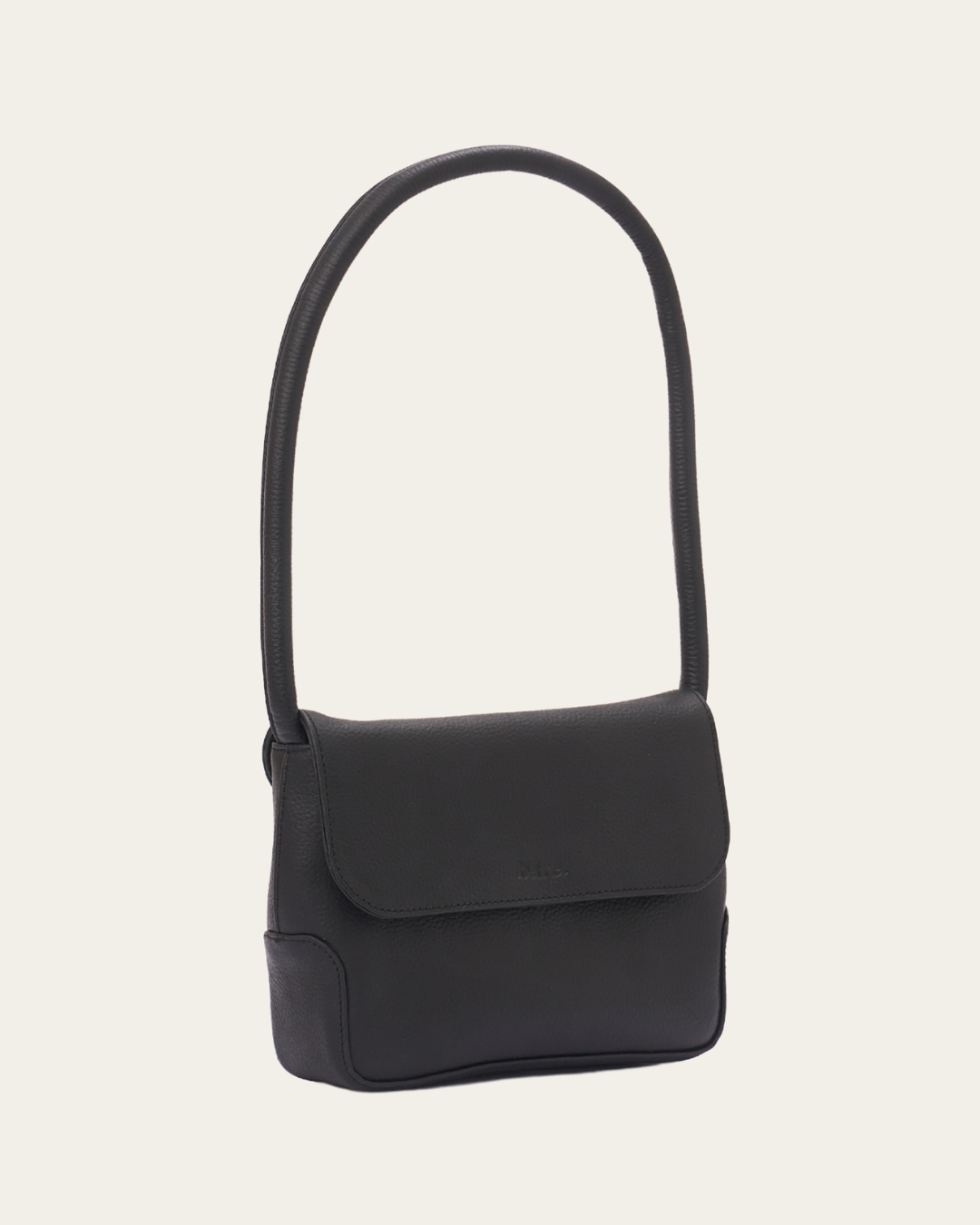 Black Patsy Bare Leather bag. Front