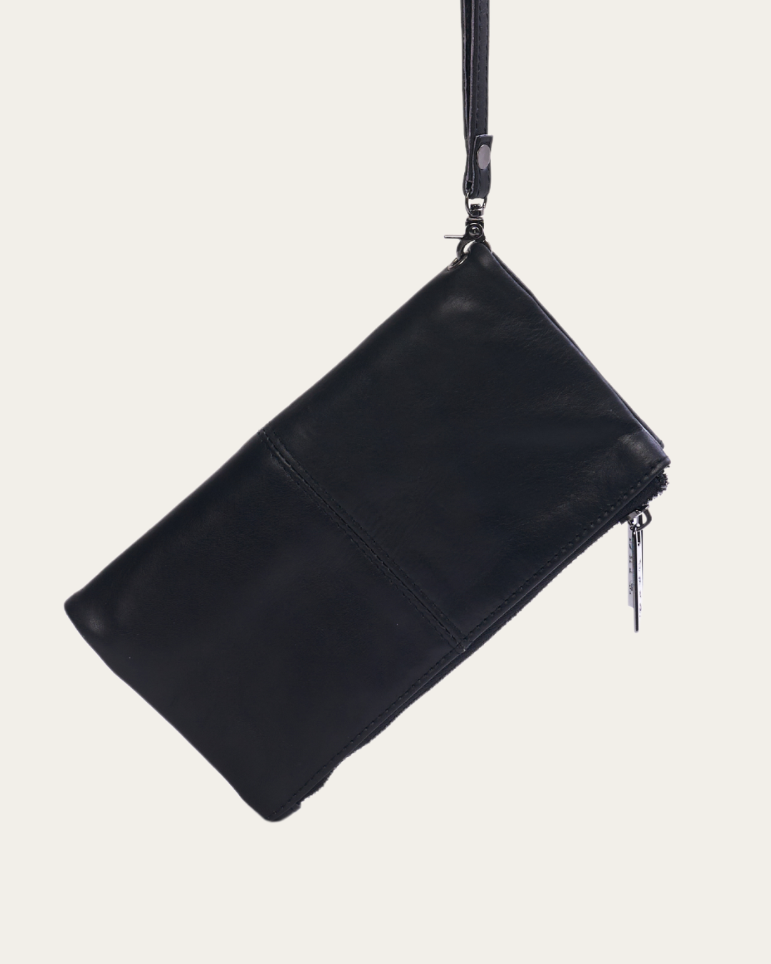 Black Bare Leather Saffi Wallet