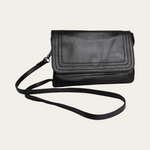 Black Bare Leather Tate bag/clutch