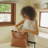Camel Bare Leather Barcelona Bag