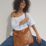 Camel Bare Leather Barcelona Bag