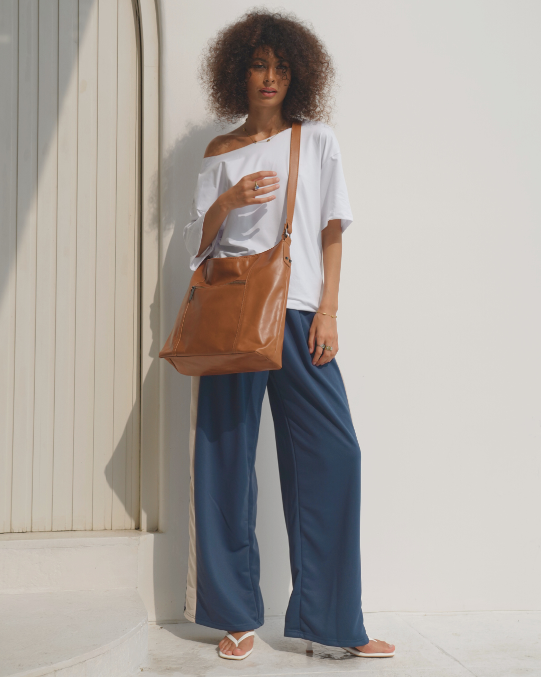 Camel Bare Leather Barcelona Bag