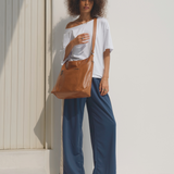 Camel Bare Leather Barcelona Bag