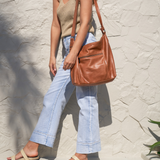 Camel Bare Leather Barcelona Bag