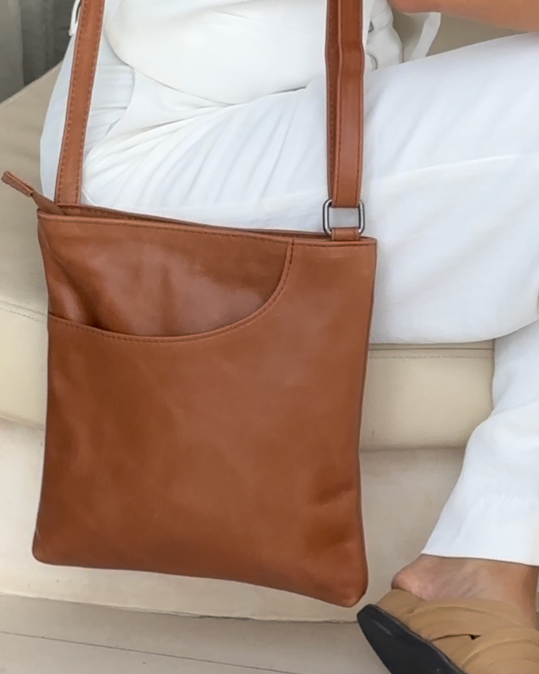 Camel Bare Leather Betty Bag