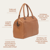Camel Bare Leather Brooklyn Bag