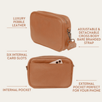 Camel Bare Leather Esme Bag