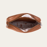 Camel Esme Bag - BARE Leather showing inside features