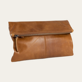 Camel Foldover Clutch - BARE Leather