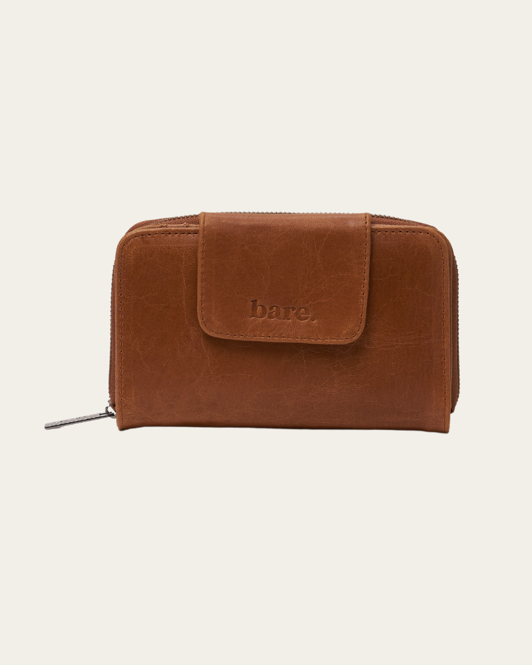 Camel Bare leather Jorja Wallet. Front