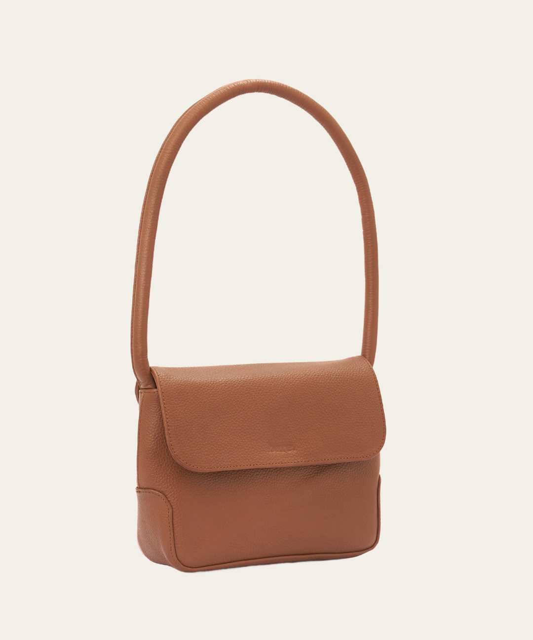 Camel Bare Leather Patsy Bag. Front