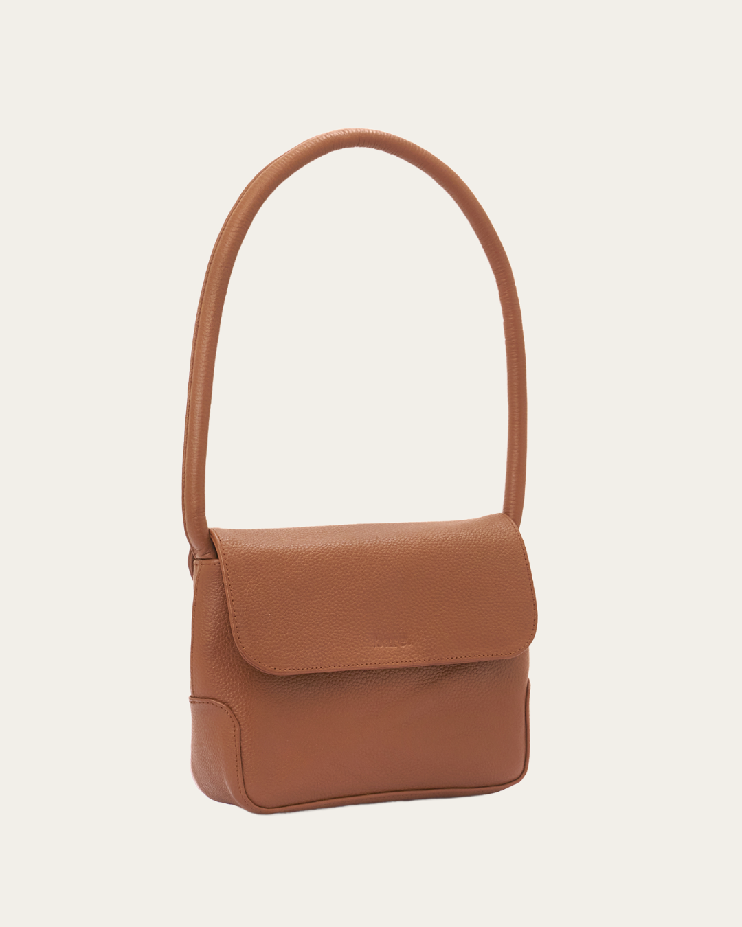Camel Bare Leather Patsy Bag. Front