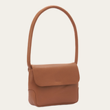 Camel Bare Leather Patsy Bag. Front