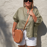 Camel Bare Leather Harper Bag
