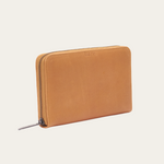 Front view of the Bare Leather Quinn wallet in Almond