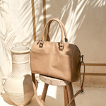 Stone Bare Leather Brooklyn Bag