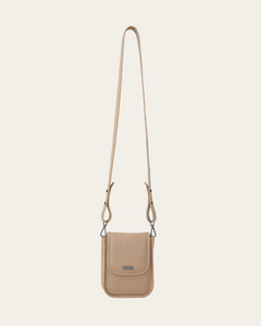 Stone Bare Leather Hadley bag. Front