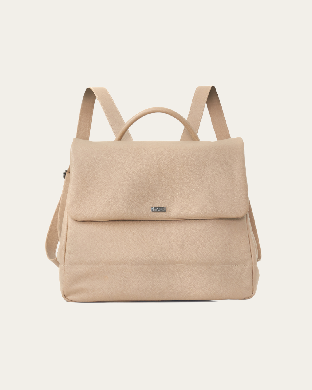 Stone Bare Leather Lottie Backpack. Front