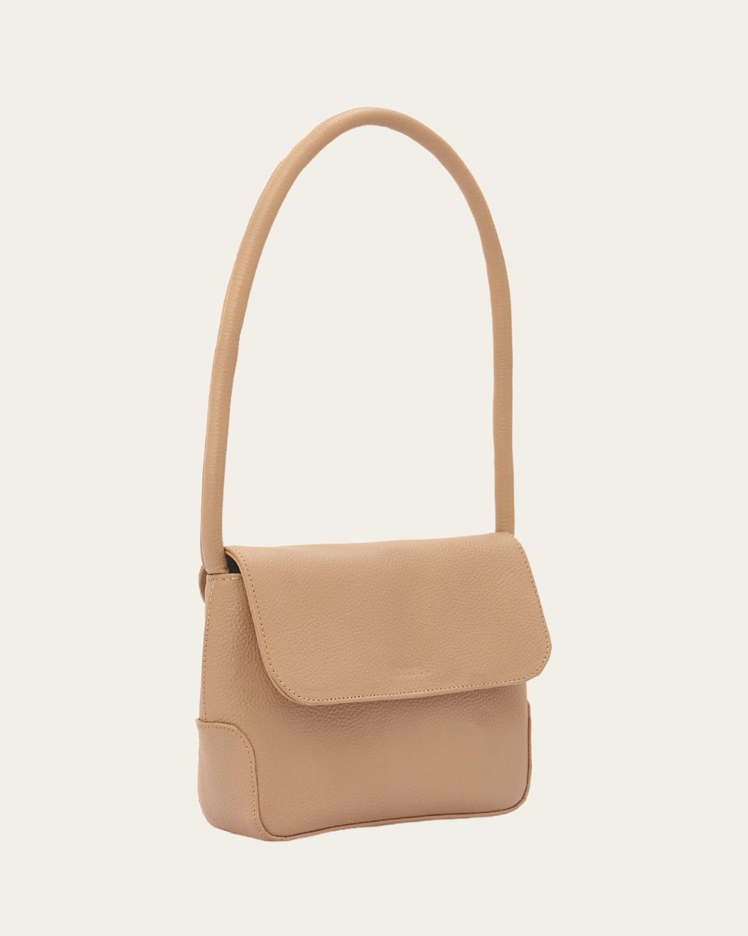 Stone Bare Leather Patsy Bag. Front.