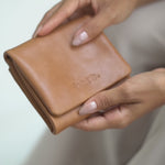 Almond Bare Leather Minnie Purse