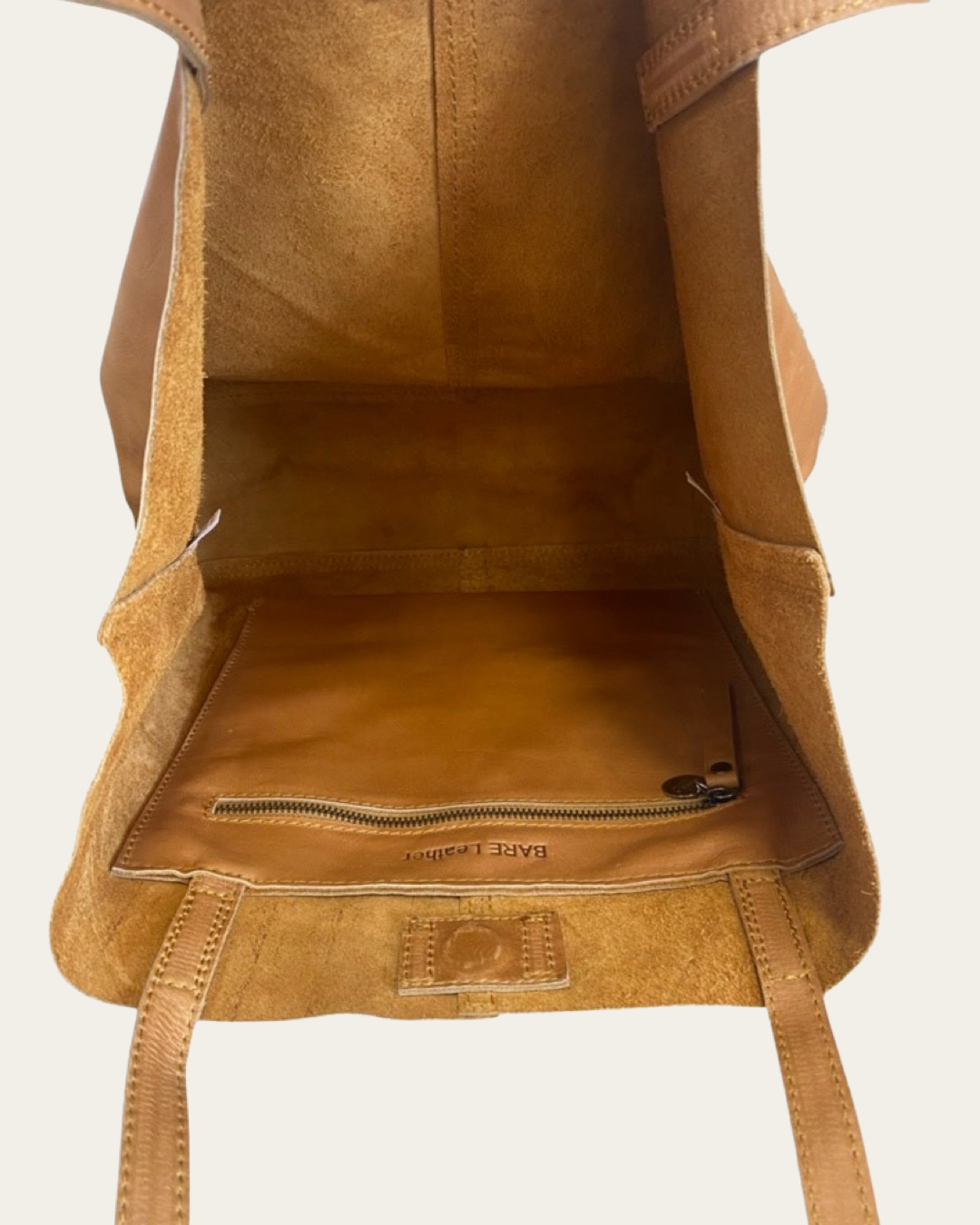 Almond Bare Leather London Tote