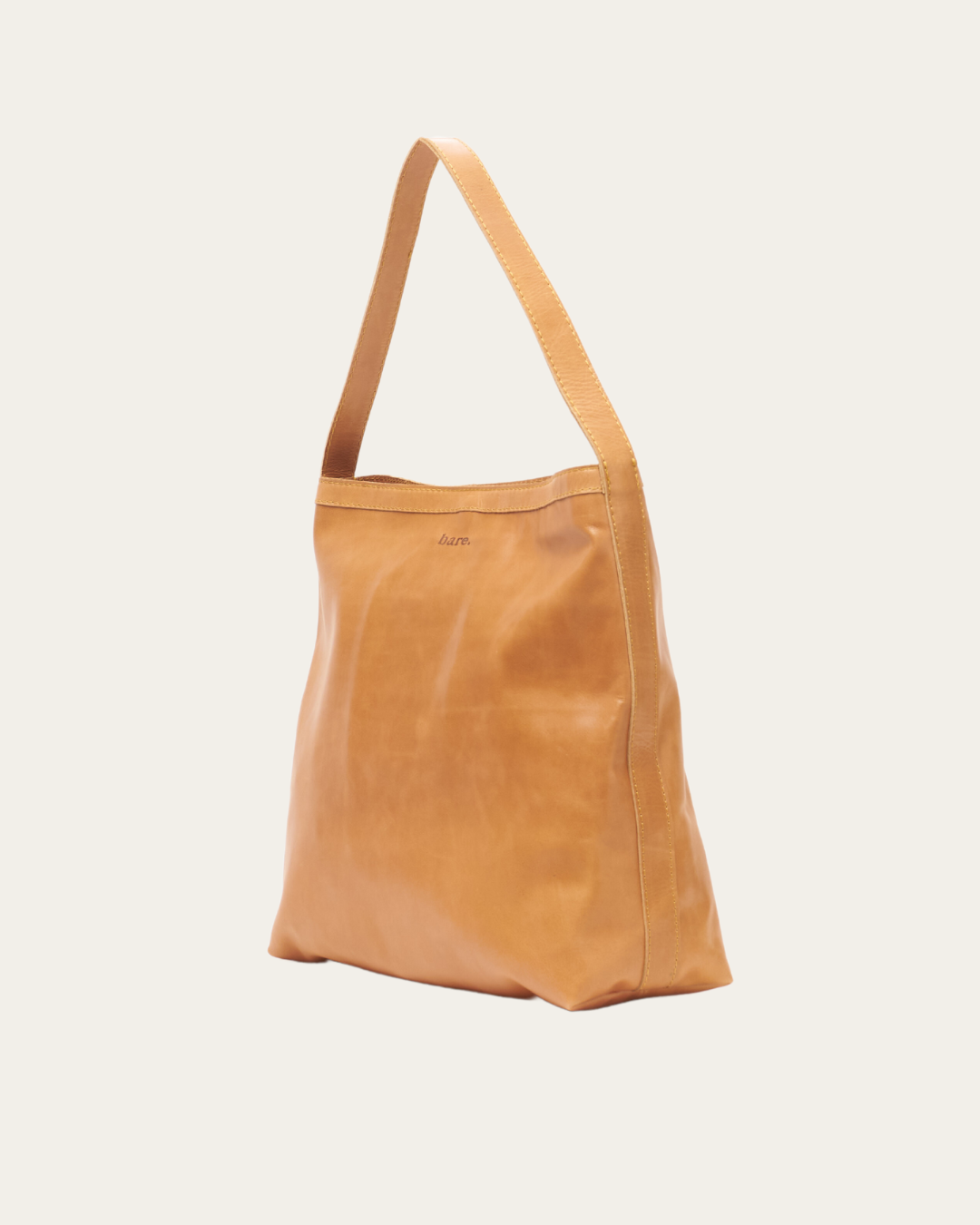 Almond Bare Leather Lulu bag.Front