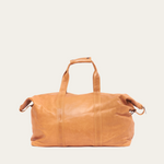 Almond Bare Leather Travel Bag .Front