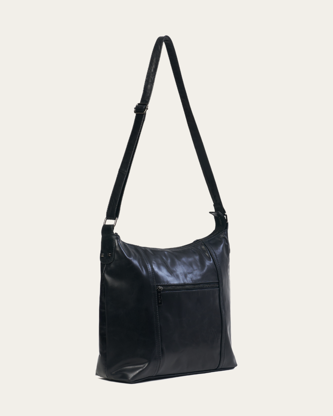 Black Bare Leather Barcelona Bag