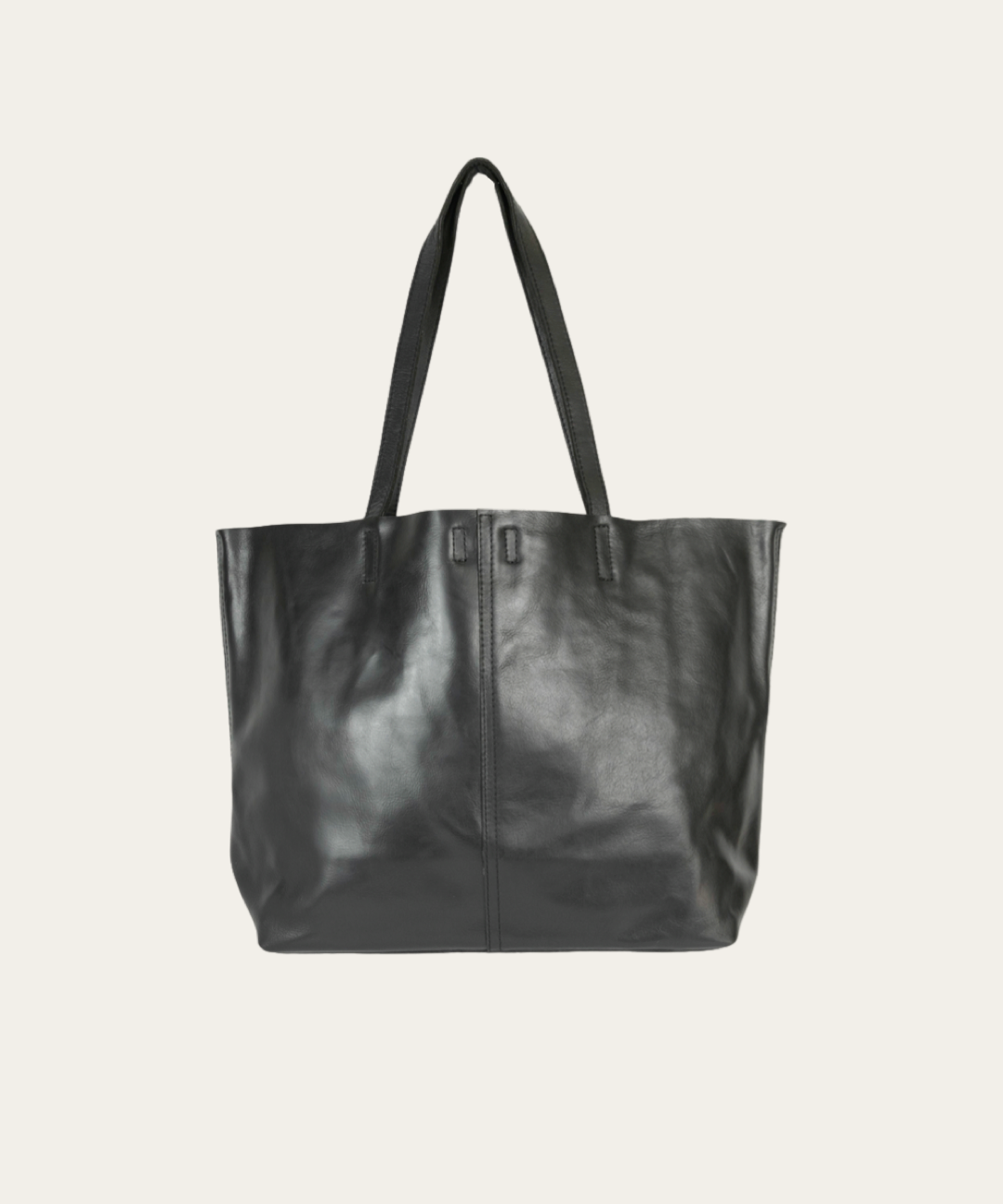 Black Bare Leather London Tote 
