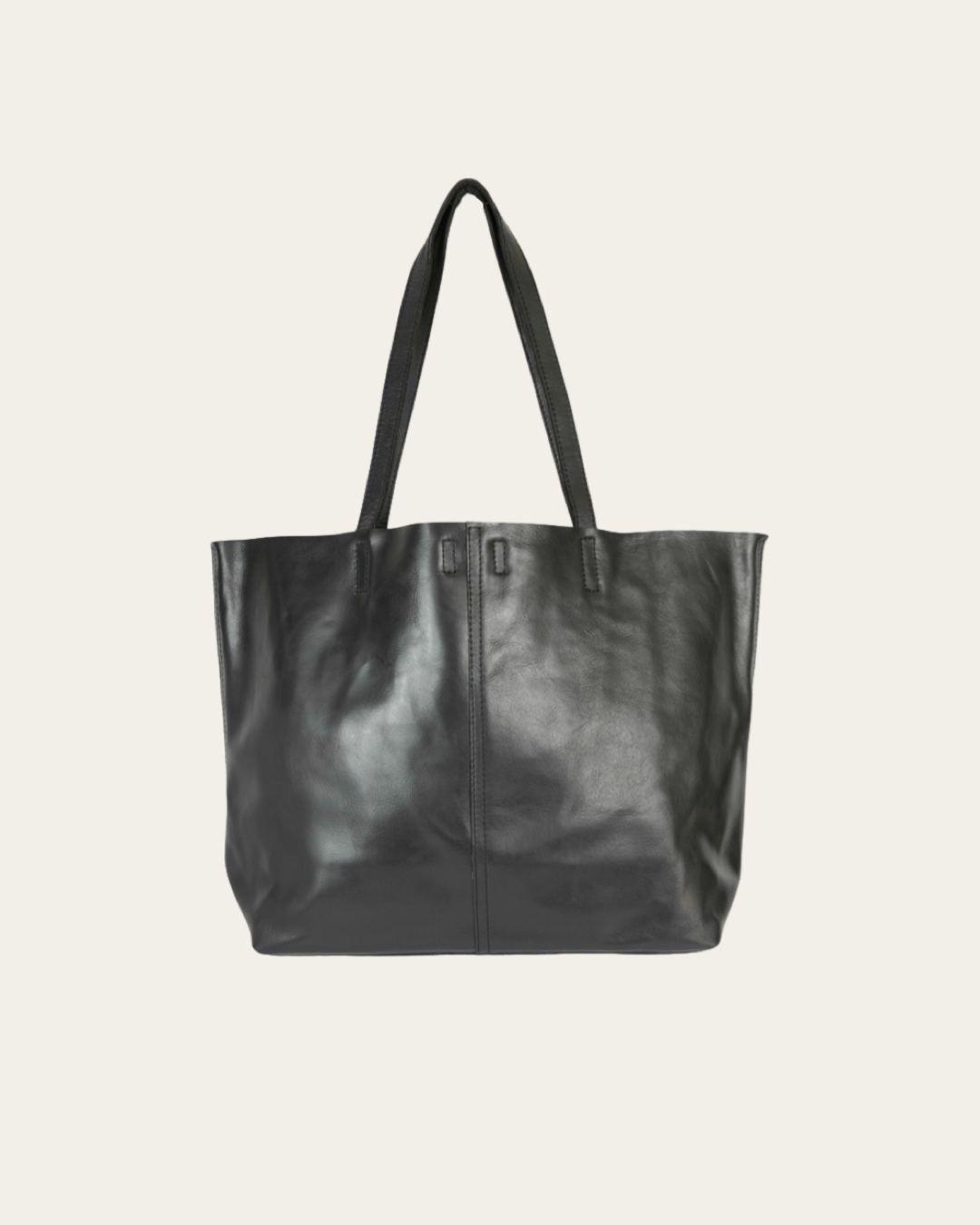 Black Bare Leather London Tote 