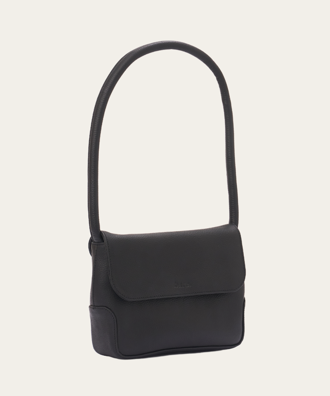 Black Patsy Bare Leather bag. Front
