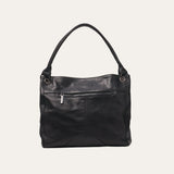 Black Bare Leather Remy Bag. Front