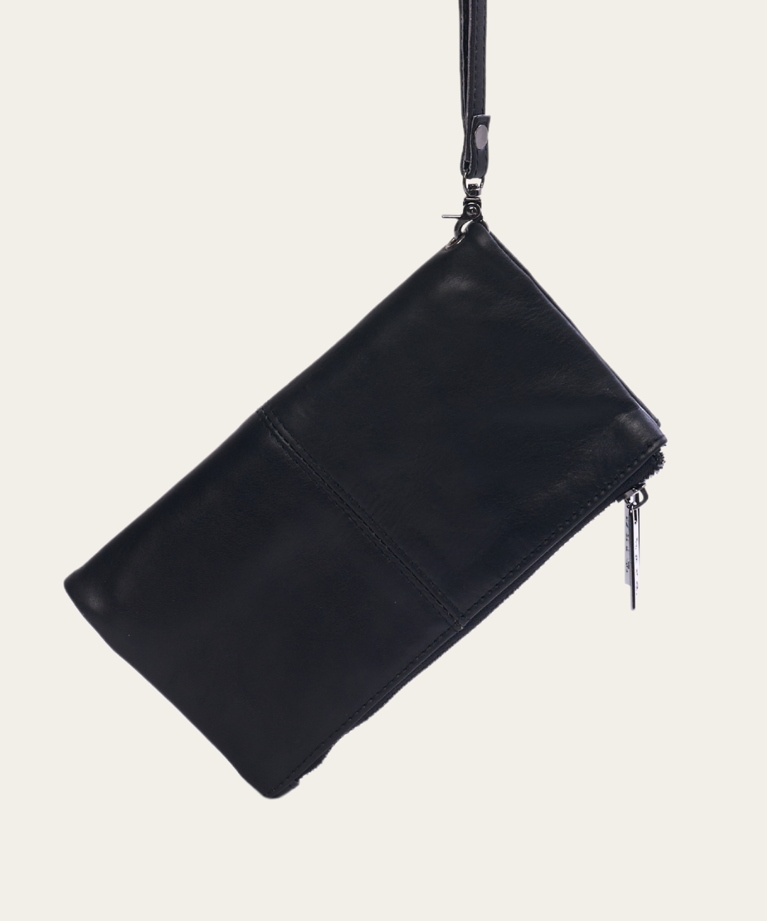 Black Bare Leather Saffi Wallet