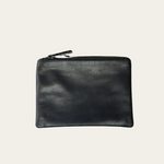 Black Bare Leather purse with zip