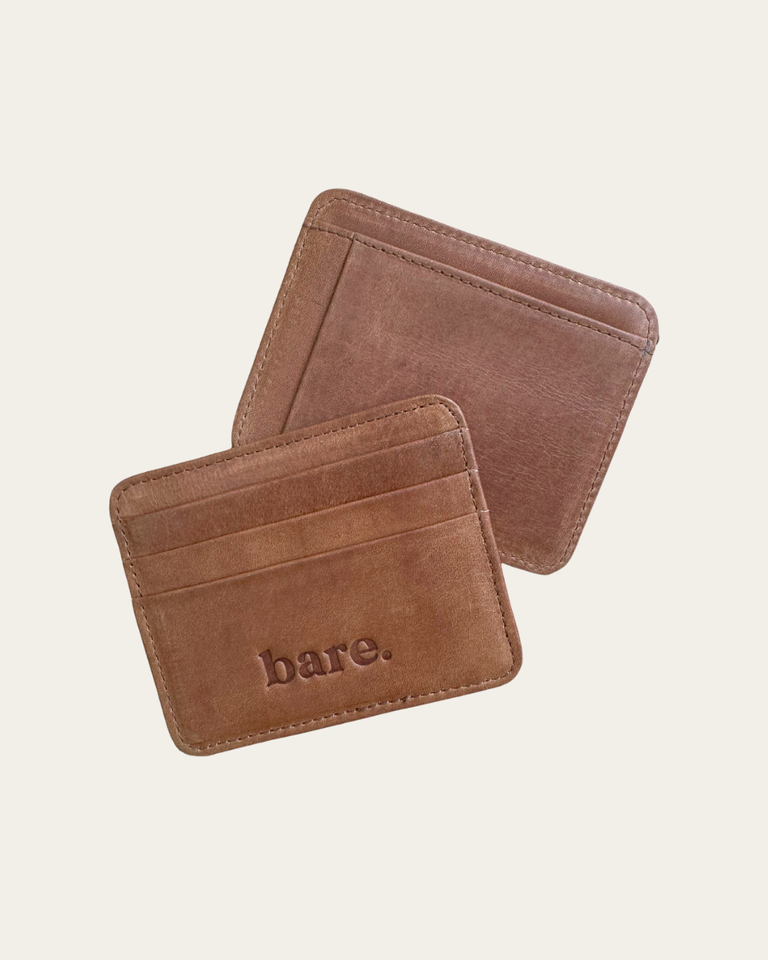 Camel Bare Leather Card wallet