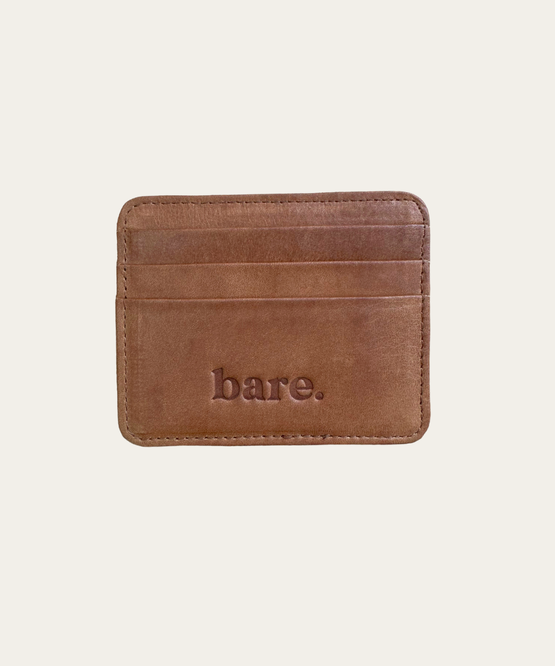 Camel Bare Leather Card Wallet