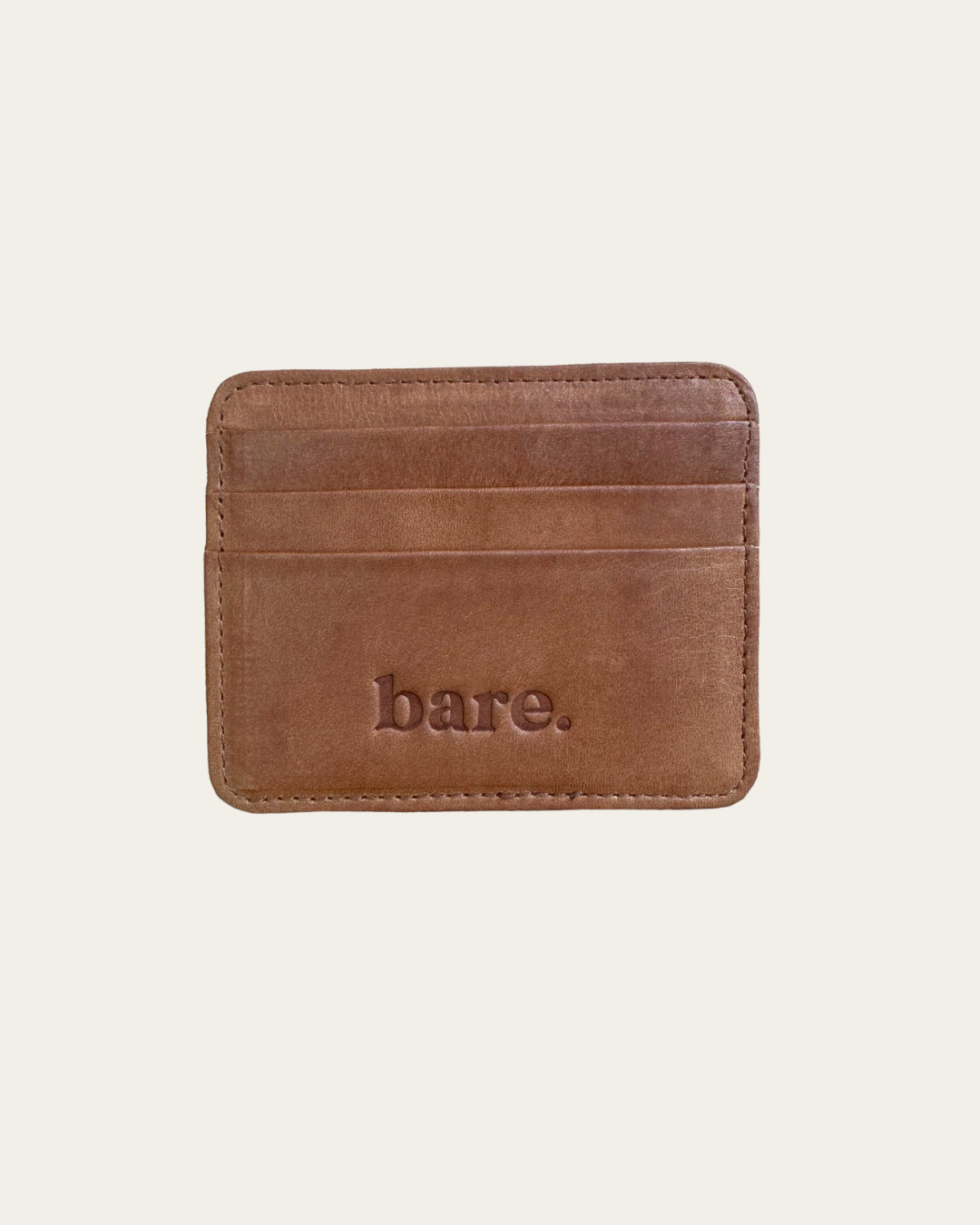 Camel Bare Leather Card Wallet