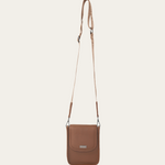 Camel Bare Leather Hadley Bag. Front