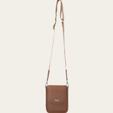 Camel Bare Leather Hadley Bag. Front