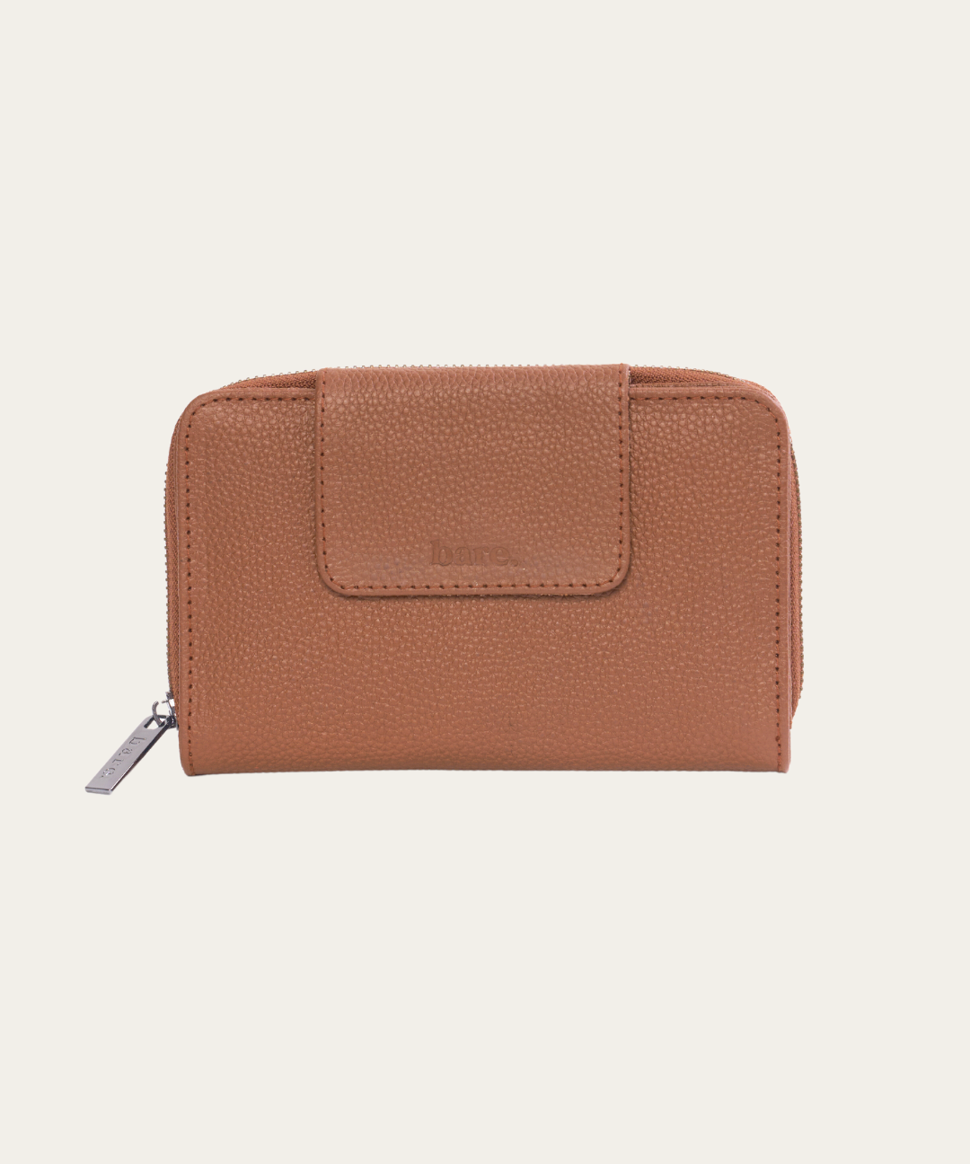 Camel Pebble Bare Leather Jorja Wallet. Front