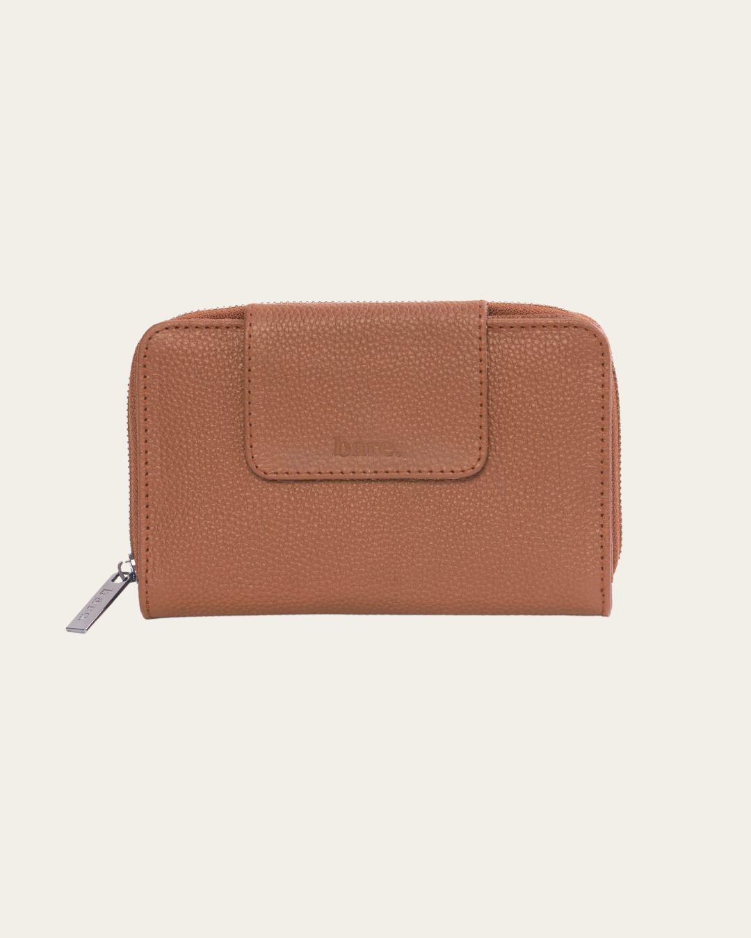 Camel Pebble Bare Leather Jorja Wallet. Front