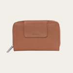 Camel Pebble Bare Leather Jorja Wallet. Front